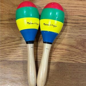 Melissa & Doug Maracas Wooden Musical Instruments Set Of Two Colorful Shaker